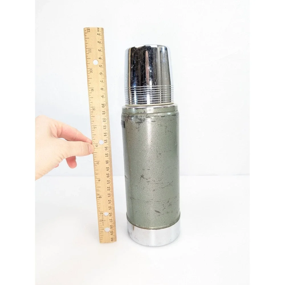 Vintage Stanley A-943B Insulated Vacuum Bottle 1 Pint Stainless Steel Hammertone - Picture 3 of 8